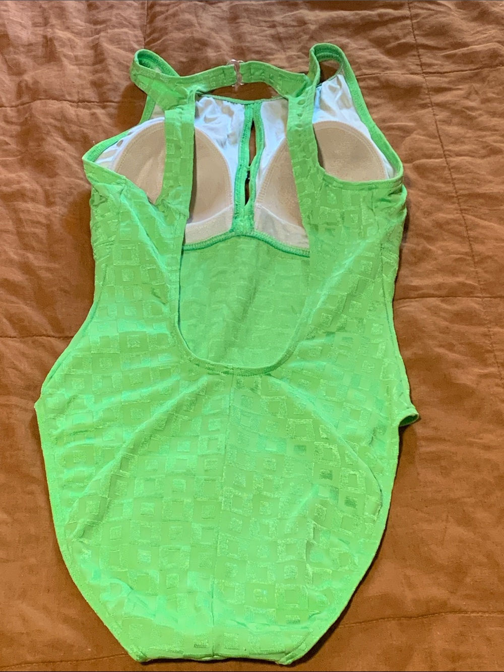 Amazing 90's vintage neon   Green One-Piece high cut Swimsuit - Picture 3 of 5